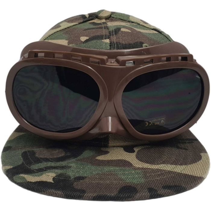 Camouflage Baseball Cap With Goggles