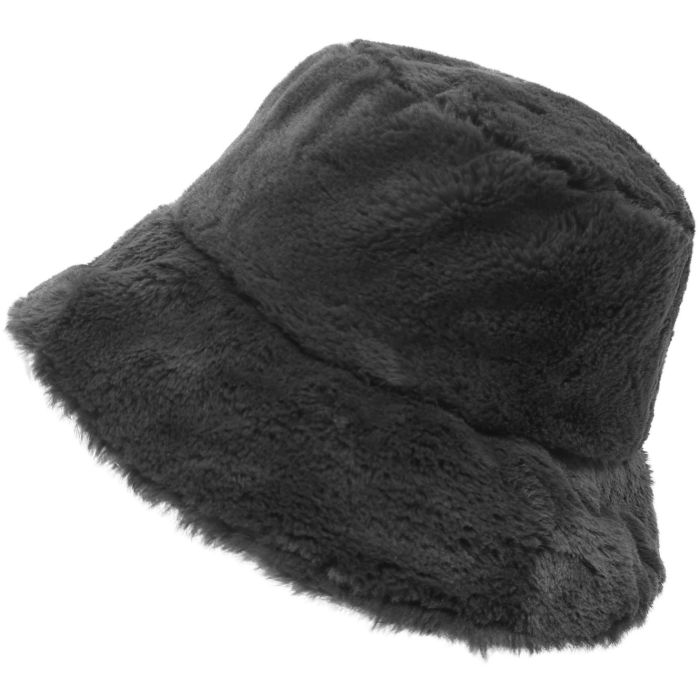 Adjustable Faux Fur Bucket Hat