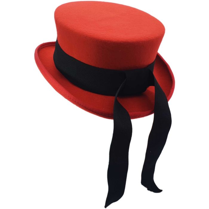 Classic Red Junior Top Hat with Black Ribbon