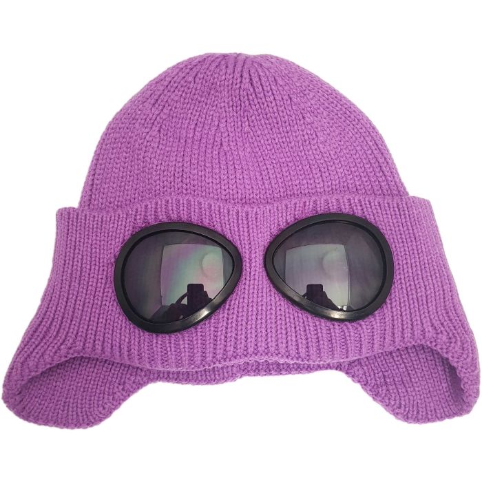 Knitted Woolly Beanie with Goggle (12pcs)