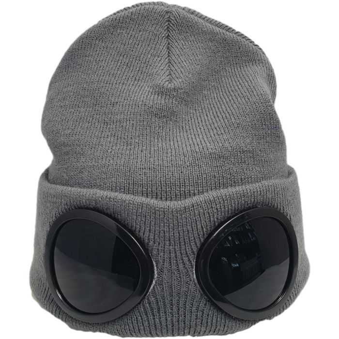 Mens Knitted Woolly Beanie with Goggle