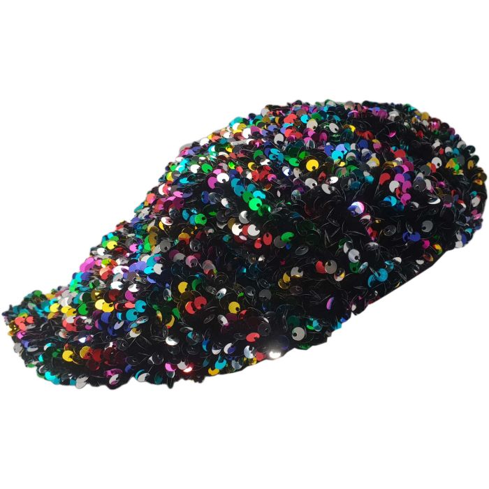 Womens Rainbow Sequins French Berets