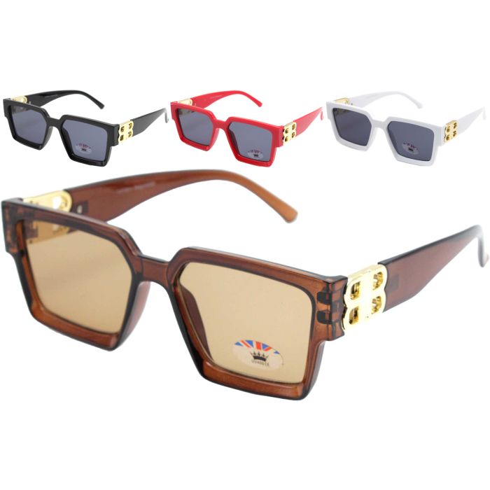 Square Big Black Frame Retro Sunglasses (12pcs)