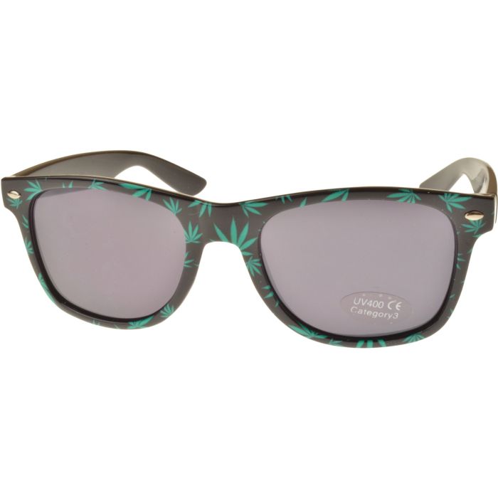 Wayfarer Leaf Sunglasses Black (12Pcs)