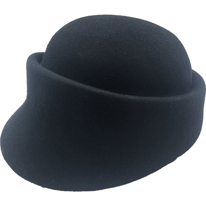 Womens Wool Felt Peaked Cloche Hat