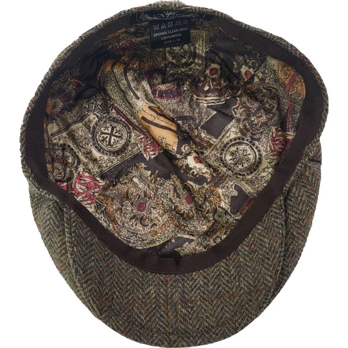 Classic Wool Multi-color Herringbone Flat Cap
