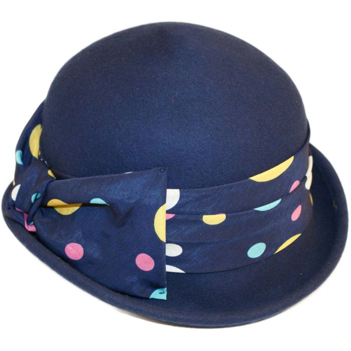 Womens Wool Felt Cloche Bowler Hat