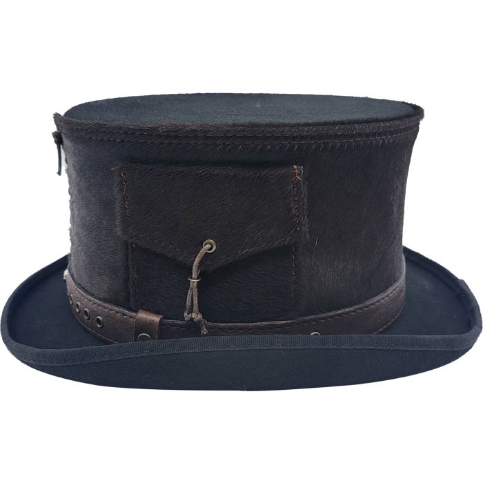 Leather Strapped Top Hat