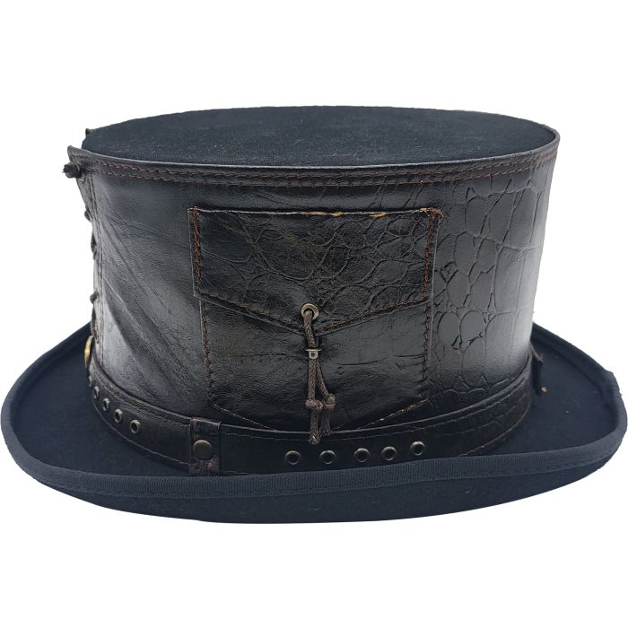Leather Strapped Top Hat