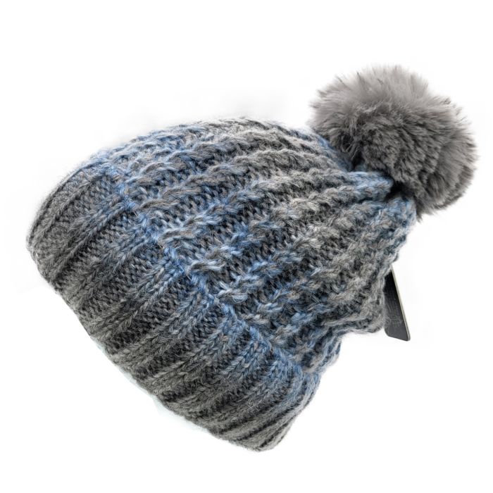 Knitted Beanie With Pompom (12pcs)