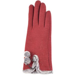 Womens Woolly Faux Fur Pompom Gloves (12pcs)