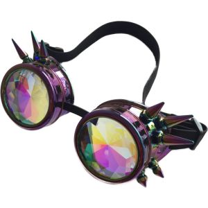 Novelty Spiked Rainbow Steampunk Diamond Goggles (12pcs)