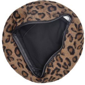Womens Leopard Beret (12pcs)