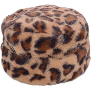 Leopard Print Fleece Faux Fur Hat
