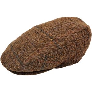 Kids Light Brown Checked Flat Cap