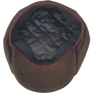 Classic Brown Faux Leather Newsboy Cap