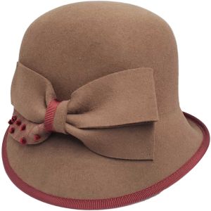 Womens Wool Felt Vintage Cloche Hat