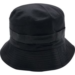 Summer Plain Black Color Fisherman Bucket Hats (12Pcs)
