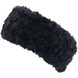 Black Faux Fur Headband (12Pcs)