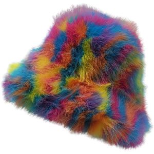 Multi Colour Faux Fur Bucket Hats