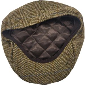 Check Herringbone Pattern Newsboy Cap