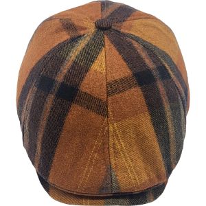 Checked 6-Panel Flat Cap 