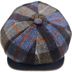 100% Wool Checked Newsboy Cap