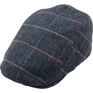 Adjustable Checked Herringbone Pattern Flat Cap