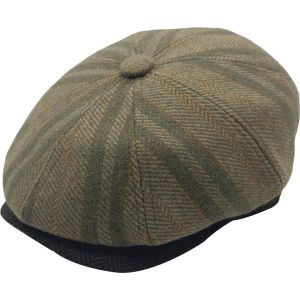 Herringbone Wool Blend Newsboy Cap