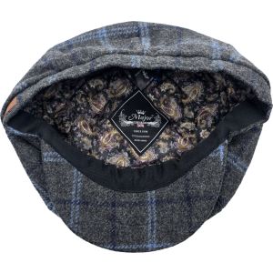 Wool Checked Tweed Newsboy Cap