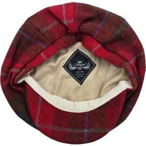100% Wool Multicolour Check Pattern Newsboy Cap