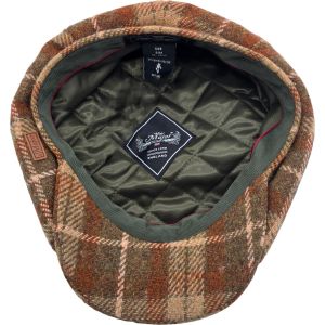 100% Wool Check Tweed Newsboy Cap