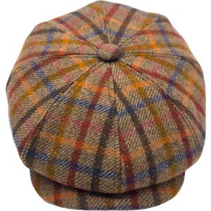 Multi-Coloured Wool Tweed Newsboy Cap