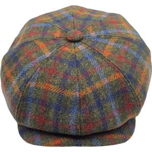 Multi-Coloured Wool Tweed Newsboy Cap