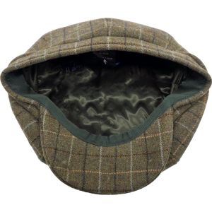 Classic Olive Check Newsboy Cap