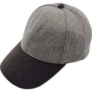 Wool Blend Baseball Cap with Suede Peak