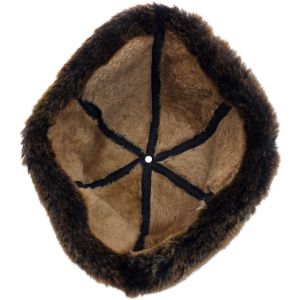 6-Panel Leather Hat with Sheep Fur