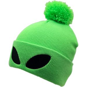 Alien Eye Knit Beanie with Pompom (12Pcs)