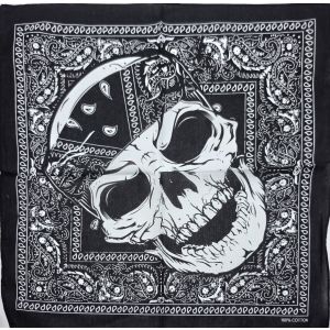 Large Skull Paisley Bandana (12Pcs)