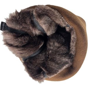 Leather Docker Hat with Rolled Cuff & Lining