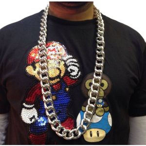50cm Long Silver Style Hip Hop Costume Chain