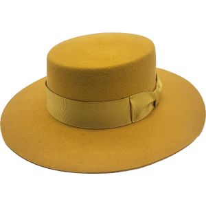 Classic Wool Felt Boater Hat 