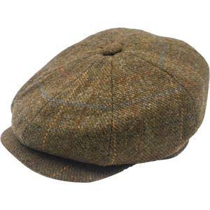 Wool Checked Newsboy Cap