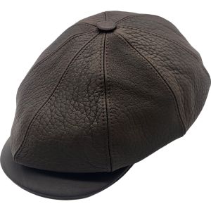 Genuine Leather Newsboy Cap