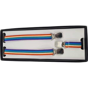 25mm Thin Adjustable Rainbow Braces / Suspenders - Boxed