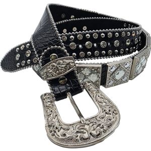 Genuine Leather Handmade Western Crystal Belt