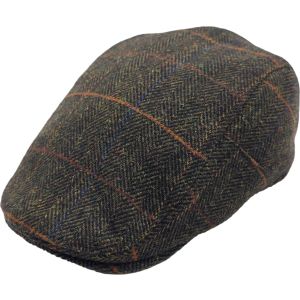 Adjustable Checked Herringbone Pattern Flat Cap 