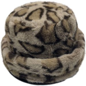 Soft Faux Fur Leopard Print Bucket Hat
