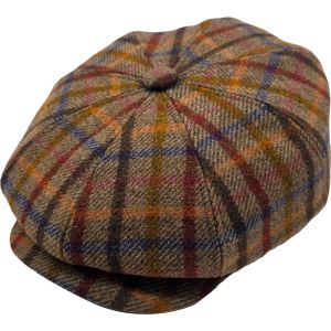 Multi-Coloured Wool Tweed Newsboy Cap
