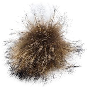 Real Raccoon Fur Pom-Pom with Clip Button (12Pcs)